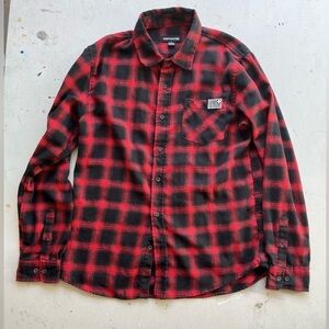 Men's Pink + Dolphin Flannel Multicolor Plaid M Lumber Street Buffalo City Skate